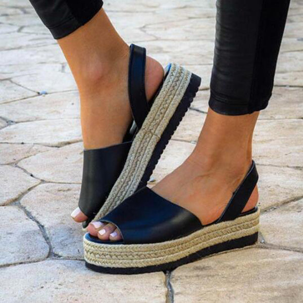peep toe flat sandals
