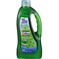 Cottee's Cordial Lime Coola No Added Sugar 1L