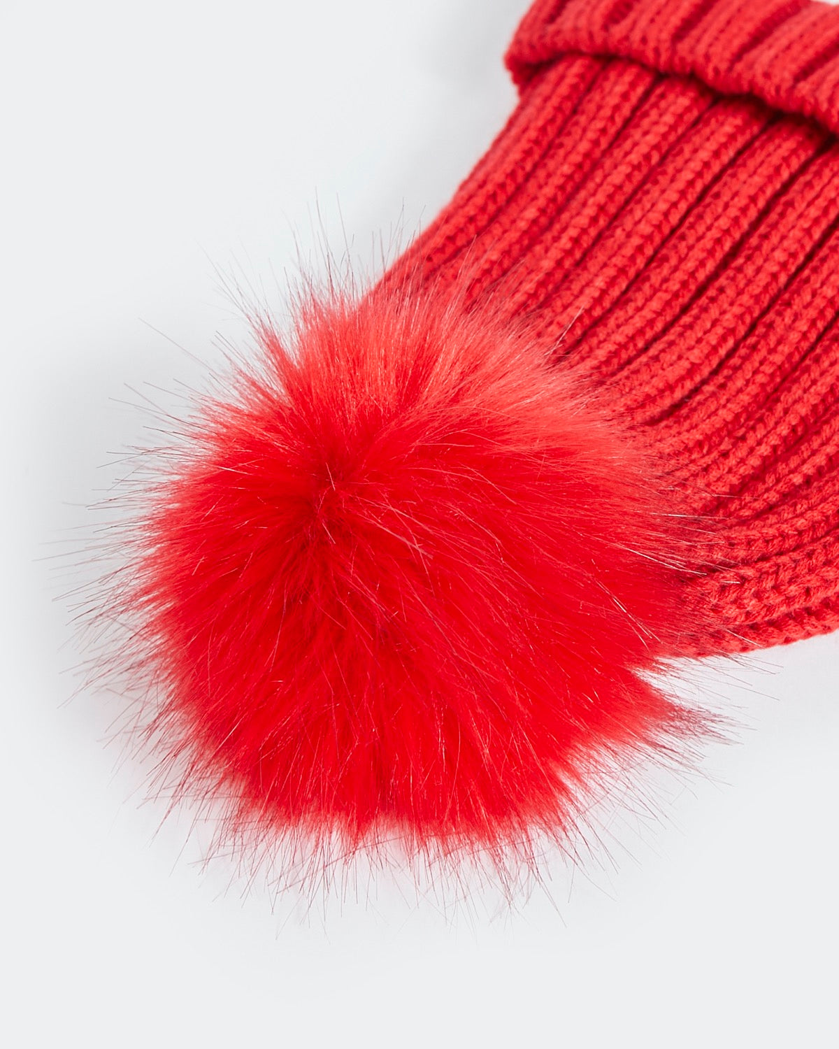 Gorro con pom pom de Savida rojo