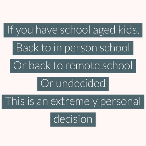 Back to school is a personal decision