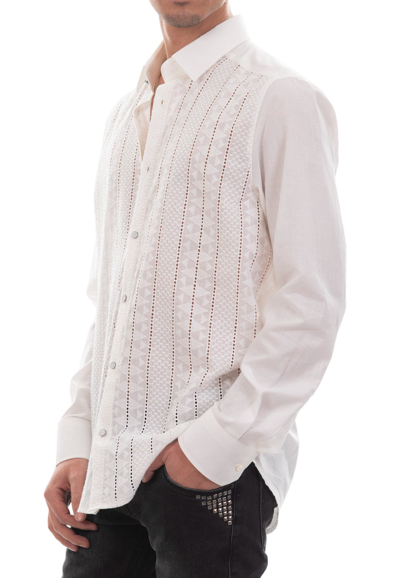 White Intricate Cotton Lace Shirt