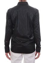 Black Tonal Stripe Dressy Shirt