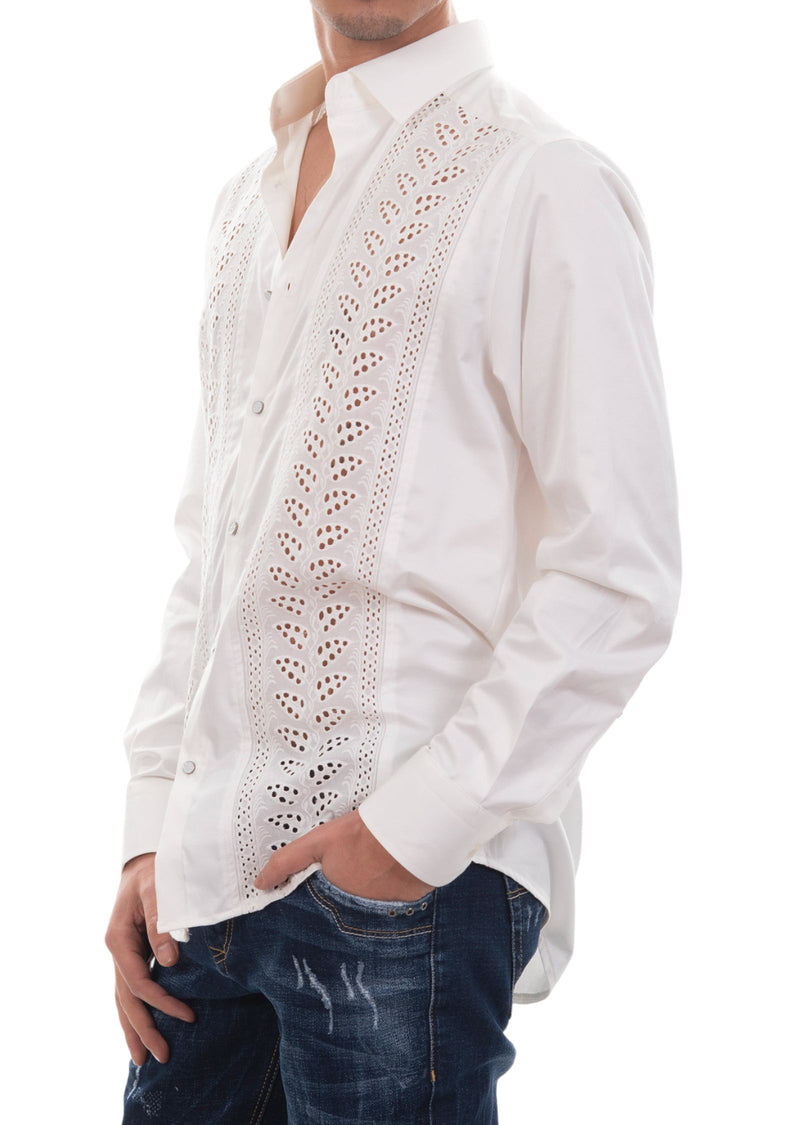 White Eyelet Cotton Lace Shirt