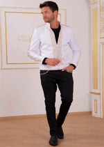 White Gold "Meander" Studded Jacket