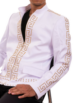 White Gold "Meander" Studded Jacket