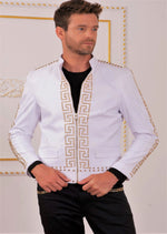 White Gold "Meander" Studded Jacket