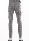 Gray Plaid Linen Stretch Pants