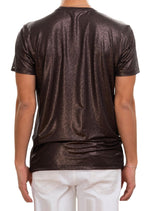 Brown "Line" Tech Print Tee