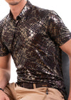 Brown Alligator Spandex Polo