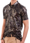 Brown Alligator Spandex Polo