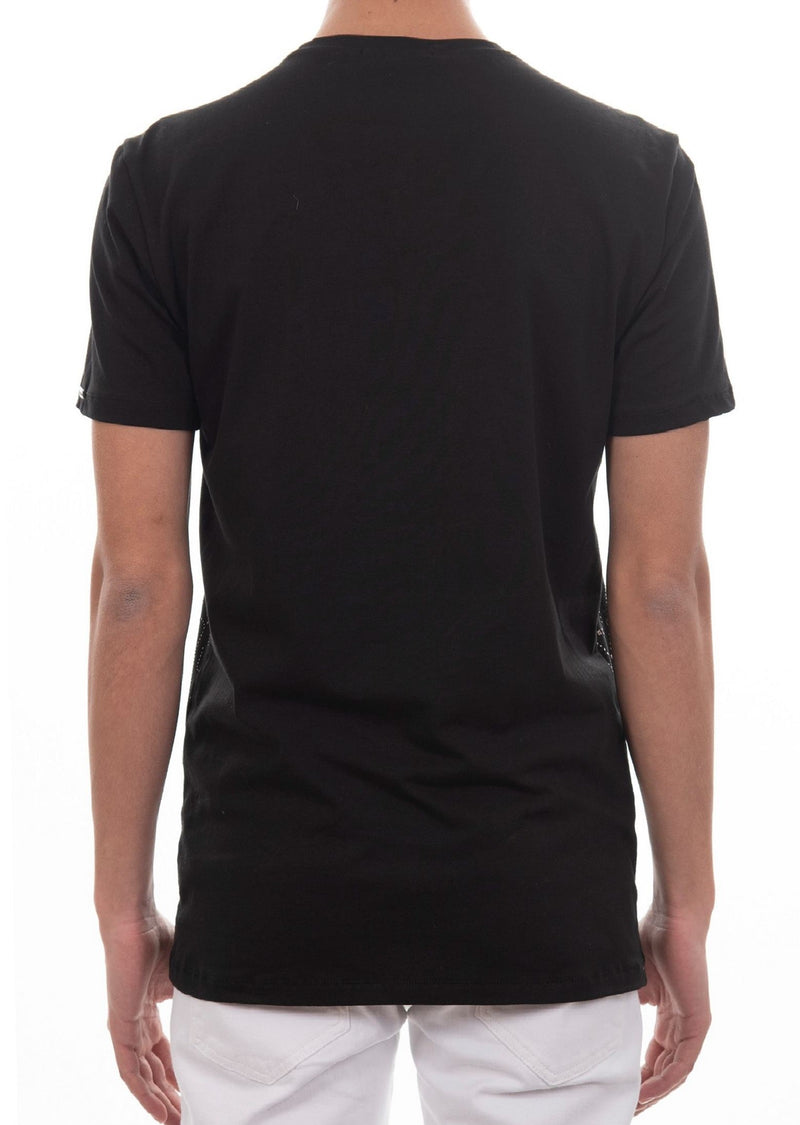 Black Silver Wave Silicon Studded Tee