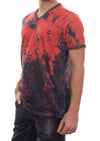 Red Black Tie-Dye Linen Tee