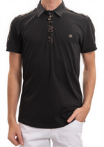 Black Gold Foil Zipper Polo