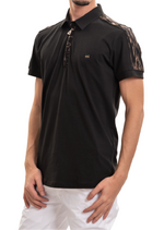 Black Gold Foil Zipper Polo