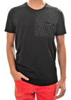 Black Snake Print Pocket Tee