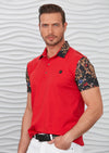 Red "The Lion" Print Polo