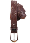 Brown Diamond Embossed Studded Belt