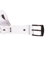 White Intrecciato Studded Belt