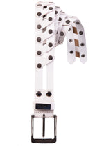 White Connector Studded Belt