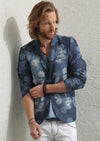 Blue Floral Lightweight Denim Blazer