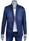 Blue Distressed Indigo Denim Blazer