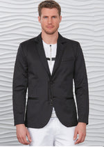 Black Quilted Zipper Blazer