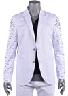 White "Vegas" Rounded Studded Blazer