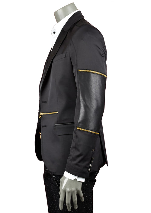 Black Gold Zipper Blazer