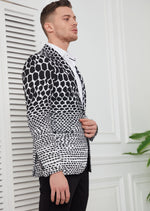 Black White Degraded Jacquard Blazer