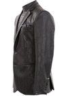 Black Casual Faux Leather Blazer