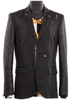 Black Front Zipper Blazer