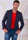 Navy Front Zipper Tech Blazer