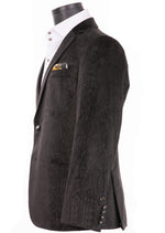 Black Alligator Pattern Velvet Blazer