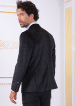 Black Alligator Pattern Velvet Blazer