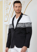 Black Fleur DeLis Embroidery Blazer