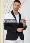 Black Fleur DeLis Embroidery Blazer