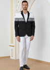 Black Fleur DeLis Embroidery Blazer