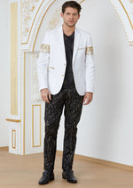 White Gold "Fleur De Lis" Blazer