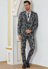 Black Snake Print 2-Pieces Suit