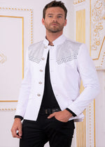 White Silver "Meander" Rhinestone Blazer