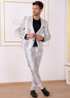 White Black Snake 2-Pieces Suit