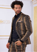 Black Brown Leopard 2-Pieces Suit