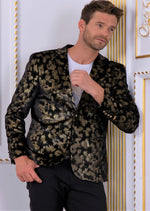 Black Gold Foil Velvet Blazer