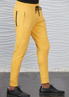 Yellow Luxe Zipper Jogger Pants