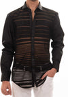 Black Semi-Sheer Striped Shirt
