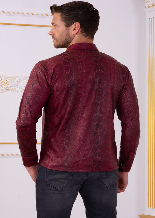 Burgundy Pink Alligator Print Shirt