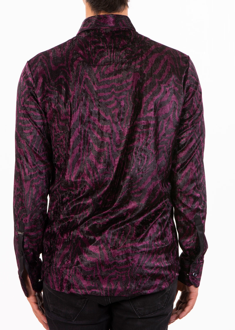 Purple Zebra Crushed Velvet Shirt
