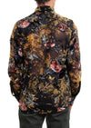 Black Floral Sheer Velvet Shirt