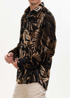 Brown Palm Velvet Sheer Shirt