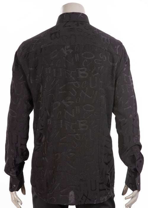 Black Alphabet Jacquard Shirt